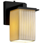 Justice Design Group - Limoges Montana Wall Sconce, Square With Flat Rim, Waterfall Shade - Limoges - Montana Wall Sconce - Square with Flat Rim - Matte Black Finish with Waterfall Shade - Incandescent