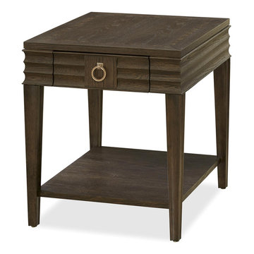 California Rustic White Oak 1 Drawer End Table