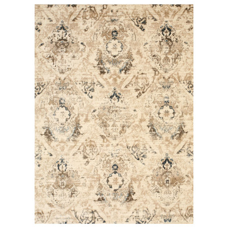 Ivory Distressed Bohemian Isabella Rug, 5' 3 X 7' 3