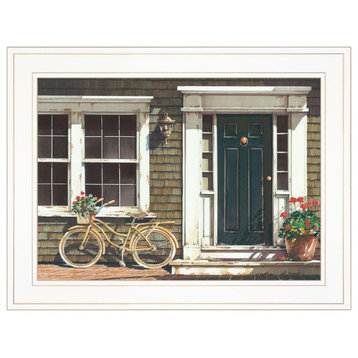 "Parked Out Front" by John Rossini, Framed Print, White Frame