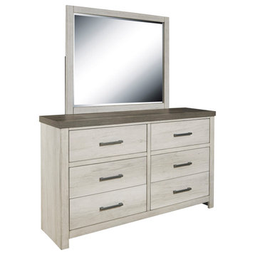 Bellevue HMIF10368 Adelice 58"W 6 Drawer Hardwood Dresser - - Gray