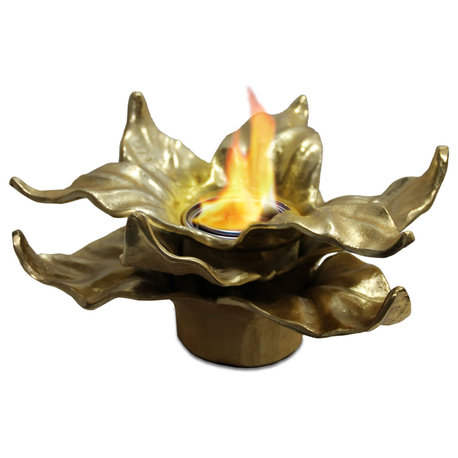 Heathcote Indoor/Outdoor Fireplace, Gold