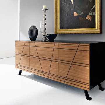 Verve-2C Sideboard in Black and Walnut - $2816.81