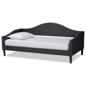 Selena Contemporary Fabric Upholstered Twin Daybed, Charcoal