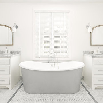 Upper Emerald Hills Modern Farmhouse Master Bathroom • Atelier Noël