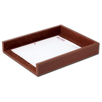 A3201 Rustic Brown Leather Letter Tray