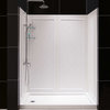 Visions Frameless Sliding Shower Door, 32"x60" Shower and Shower Backwall Kit