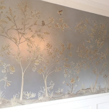 Tree Mural: Silverleaf Finish with Birds, Trees and Foliage