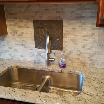 African Rainbow Granite, Tile Backsplash installation