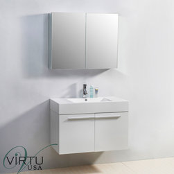 36 inch Wall Mounted White Bathroom Vanity - Products