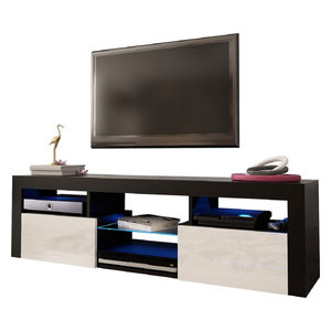 Bari 160 Wall Mounted Floating 63 Tv Stand With Led Lights Modern Entertainment Centers And Tv Stands By Meble Furniture
