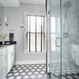 75 Beautiful Black And White Tile Bathroom With Soapstone