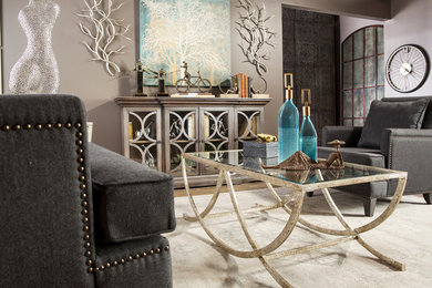 Family room - transitional family room idea in Other