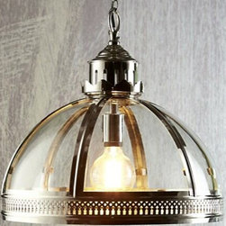 Winston Glass Pendant - Shiny Nickel - Pendant Lighting