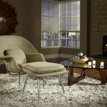 Oatmeal W Lounge Chair and Ottoman Set