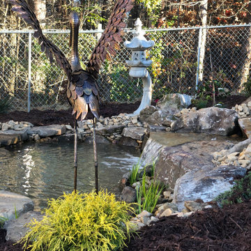 Backyard water feature, how to use the lay of the land to your advantage!