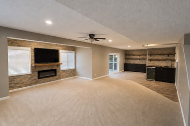 Inspiration for a rustic basement remodel in Indianapolis