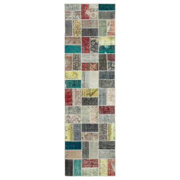 Rug N Carpet - Hand-Knotted Anatolian 2' 9" x 9' 8" Rustic Patchwork Runner Rug