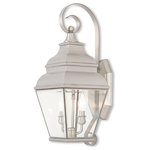Livex Lighting Lights - Exeter Outdoor Wall Lantern, Brushed Nickel - Finished in brushed nickel with clear beveled glass, this outdoor wall lantern offers plenty of stylish illumination for your home's exterior.