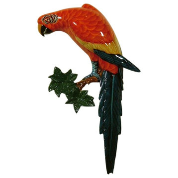 Tropical Rainforest Macaw Red Parrot Tiki Nursery Bath Wall Decor