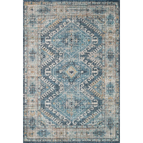 Skye Printed Area Rug by Loloi II, Denim/Natural, 5'0"x7'6"