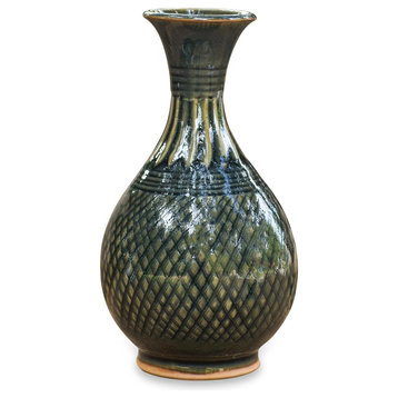 Glamorous Celebration Celadon Ceramic Vase