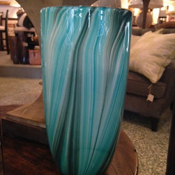 Teal Swirl Vase - Vases