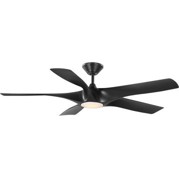 Vernal 60" 5-Blade LED Indoor/Outdoor DC Smart Ceiling Fan, Matte Black