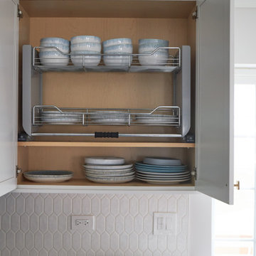 White and Blue Transitional Kitchen