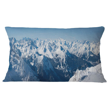 French Alps Panorama Photography Throw Pillow, 12"x20"