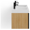 Nuvo Bathroom Vanity, Double Sink, 55", Black Glass and Maple, Wall Mounted