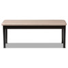 Teresa Transitional Sand Fabric Upholstered and Dark Brown Finished Dining Bench