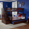 Pemberly Row Twin Over Full Staircase Trundle Bunk Bed
