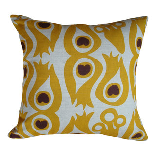 Pillow Decor - Sankara Deep Yellow Silk Throw Pillow 18x18