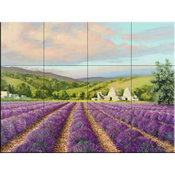 Tile Mural, Lavender Ii by Michael Swanson