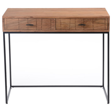 35.5 Inch Desk Natural Natural Contemporary