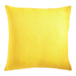 EUROPEAN FLAX LINEN PILLOW COVER &ndash; LEMON SQUARE - Decorative Pillows