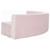 Curl Velvet Upholstered 2-Piece Sectional, Pink