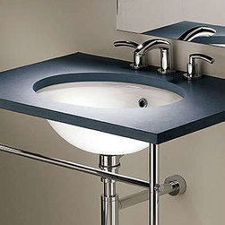 Vitraform 150-O Standard Basin Oval Undermount Sink - White Lami - Products
