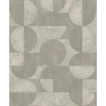 Barcelo Grey Circles Wallpaper Sample