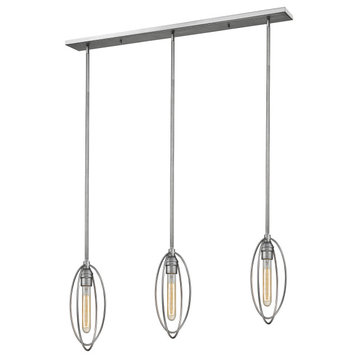 Persis Collection 3 Light Island/Billiard Light in Old Silver Finish