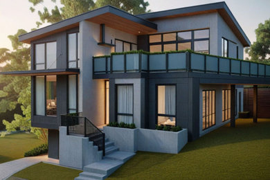 Example of a minimalist exterior home design in Boise
