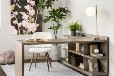 Inspiration for a small mid-century modern home office remodel in Minneapolis