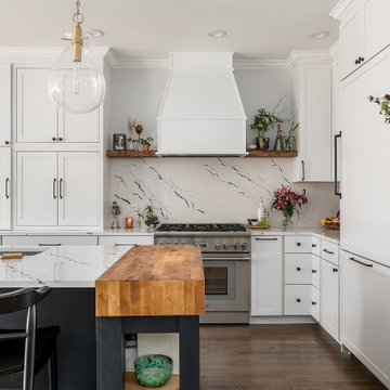 Pearl White Transitional Kitchen in Chicago