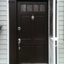 door renewal with insert decorative handle and new peep hole - Products