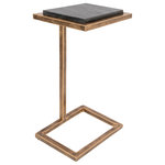 Surya - Surya Stone Age AGE-003 End Table, Black/Gold - Our Stone Age Collection offers an enduring presentation of the modern form that will competently revitalize your decor space. Made in India with Marble, Metal. For optimal product care, wipe clean with a dry cloth. Manufacturers 30 Day Limited Warranty.
