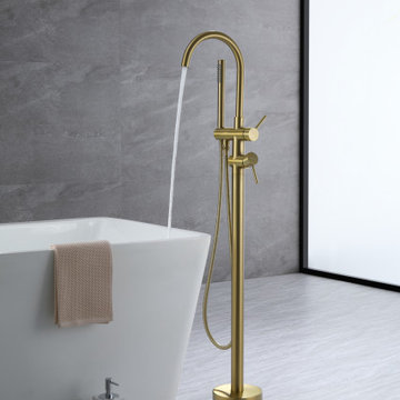 Floor Mount Freestanding Bathtub Faucet Shower Tub Filler Mixer Taps