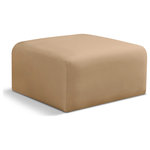 Meridian Furniture - Arc Upholstered Modular Component, Camel, 1-Piece: Ottoman, Velvet - Give your living room or den the perfect blend of style and versatility with this Arc velvet fabric ottoman. Part of the Arc modular furniture collection, this ottoman comes upholstered in rich camel velvet fabric that adds a touch of luxury while enhancing comfort and support. A seamless combination of form and function, this ottoman can be used with other Arc pieces to create a myriad of configurations in your well-curated room.