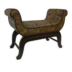 50 Most Por Animal Print Vanity Stools And Benches For 2018 Houzz International Caravan Faux Leather Vanity Stool Tiger W Dark Brown Stools