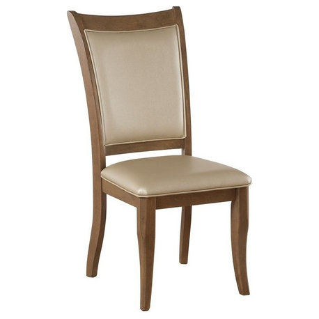 ACME Harald Faux Leather Dining Side Chair in Beige (Set of 2)